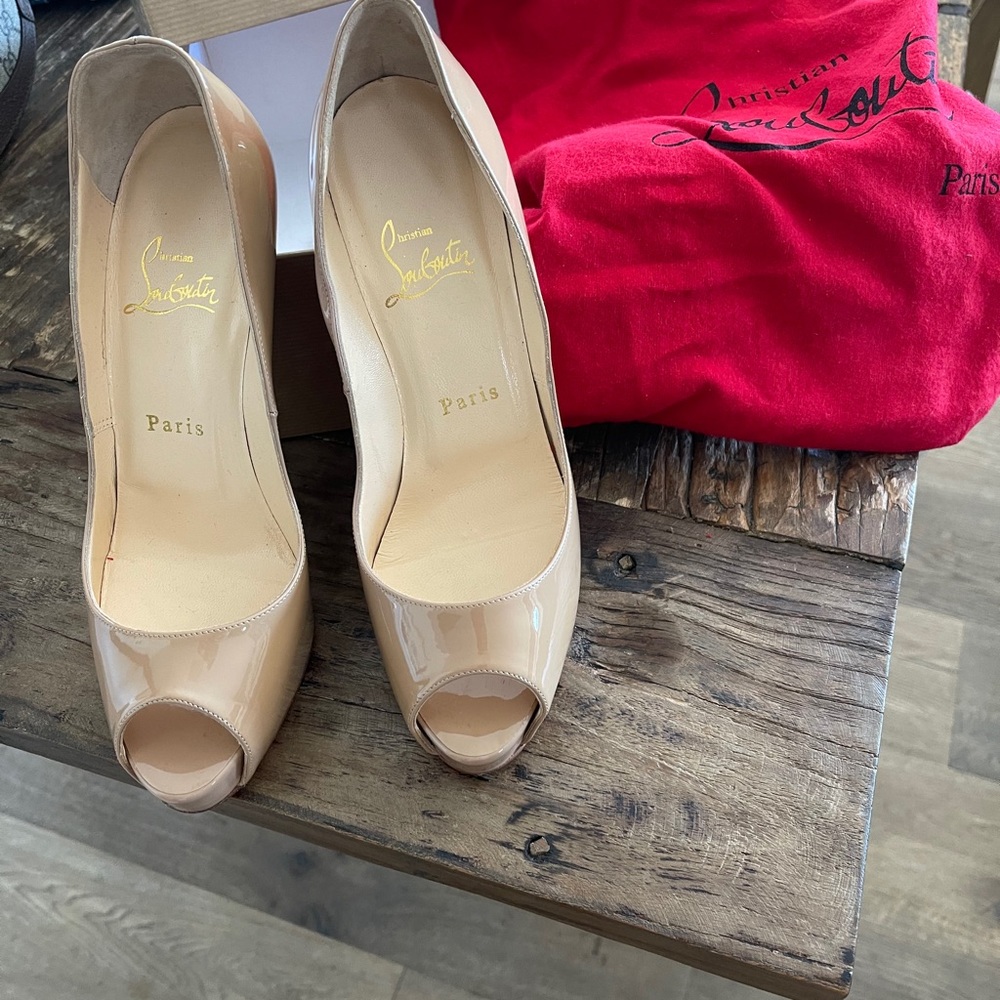 Christian Louboutin Patent Nude Heels